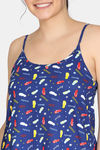 Zivame Beach Party Knit Cotton Capri Set - Navy — thumbnail 4