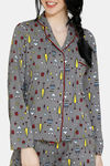 Zivame Beach Party Butter-Soft Poly Knit Pyjama Set - Grey Print — thumbnail 4