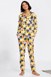 Zivame Beach Party Knit Cotton Pyjama Set - White Print — thumbnail 1