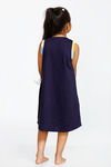 Zivame Beach Party Kids Knit Cotton Knee Length Nightdress - Navy Print — thumbnail 3