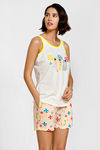 Zivame Beach Party Knit Cotton Shorts Set - Peach Print — thumbnail 2