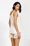 Zivame Beach Party Knit Cotton Shorts Set - Peach Print — thumbnail 3