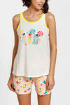 Zivame Beach Party Knit Cotton Shorts Set - Peach Print — thumbnail 5