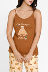 Zivame Tropical Animal Print Knit Cotton Capri Set - Peach — thumbnail 4