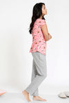 Zivame Tropical Animal Print Knit Cotton Pyjama Set - Pink — thumbnail 2