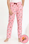Zivame Tropical Animal Print Knit Cotton Pyjama - Pink — thumbnail 1