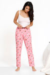Zivame Tropical Animal Print Knit Cotton Pyjama - Pink — thumbnail 4