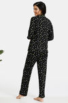 Zivame Tropical Animal Print Butter-Soft Poly Knit Pyjama Set - Black — thumbnail 3