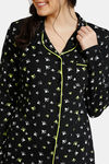 Zivame Tropical Animal Print Butter-Soft Poly Knit Pyjama Set - Black — thumbnail 4
