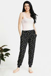 Zivame Tropical Animal Print Butter-Soft Poly Knit Pyjama - Black — thumbnail 4