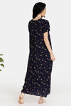 Zivame Summer Chintz Rayon Full Length Nightdress - Navy — thumbnail 3
