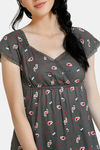 Zivame Summer Chintz Rayon Pyjama Set - Grey — thumbnail 4
