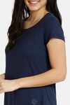 Zivame Stripes And Fun Knit Cotton Blend Capri Set - Navy — thumbnail 4