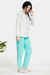 Zivame Pop Fresh Knit Cotton Pyjama Set - Green — thumbnail 2