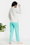 Zivame Pop Fresh Knit Cotton Pyjama Set - Green — thumbnail 3