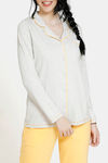 Zivame Pop Fresh Knit Cotton Pyjama Set - Yellow — thumbnail 4