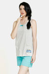 Zivame Pop Fresh Knit Cotton Shorts Set - Green — thumbnail 2