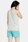 Zivame Pop Fresh Knit Cotton Shorts Set - Green — thumbnail 3