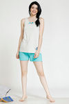 Zivame Pop Fresh Knit Cotton Shorts Set - Green — thumbnail 4