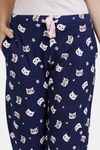 Zivame Paws Butter-Soft Poly Knit Pyjama - Navy — thumbnail 5