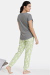 Zivame Paws Knit Cotton Pyjama Set - Green — thumbnail 3