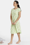 Zivame Paws Knit Cotton Mid Length Nightdress - Green — thumbnail 2