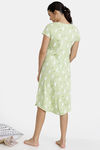 Zivame Paws Knit Cotton Mid Length Nightdress - Green — thumbnail 3