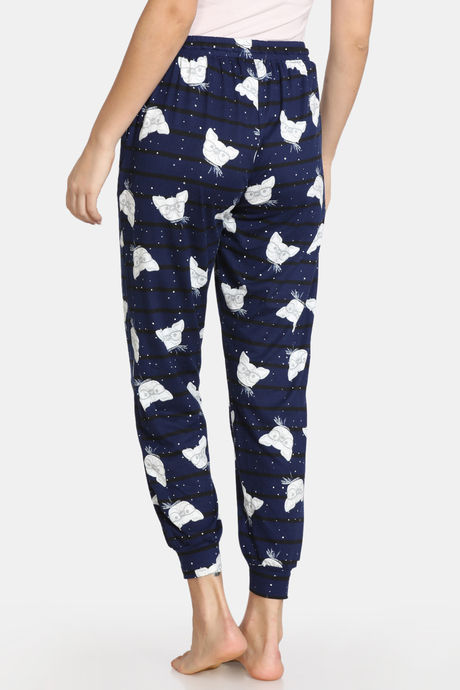 Zivame Paws Butter-Soft Poly Knit Pyjama - Navy — image 3