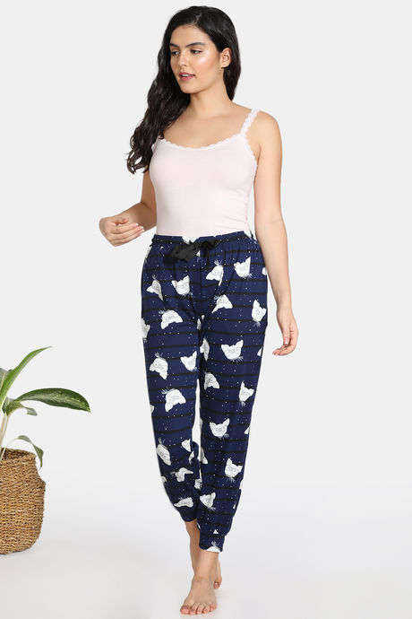 Zivame Paws Butter-Soft Poly Knit Pyjama - Navy — image 5