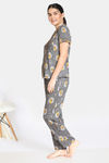 Zivame Paws Butter-Soft Poly Knit Pyjama Set - Charcoal — thumbnail 2