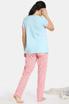 Zivame Paws Knit Cotton Pyjama Set - Pink — thumbnail 3