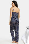 Zivame Floral Fantasy Satin Pyjama Set - Navy — thumbnail 3