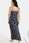 Zivame Floral Fantasy Woven Full Length Nightdress - Navy — thumbnail 3
