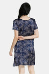 Zivame Floral Fantasy Satin Short Length Nightdress - Navy — thumbnail 3