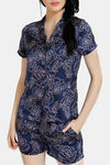 Zivame Floral Fantasy Woven Shorts Set - Navy — thumbnail 4