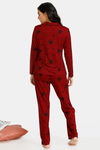 Zivame Halloween Butter-Soft Poly Knit Pyjama Set - Maroon — thumbnail 2