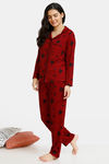 Zivame Halloween Butter-Soft Poly Knit Pyjama Set - Maroon — thumbnail 3