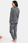 Zivame Spooky Spider-Glow In The Dark Butter-Soft Poly Knit Pyjama Set - Charcoal — thumbnail 3