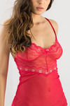Zivame Lace N Mesh Babydoll- Red — thumbnail 4