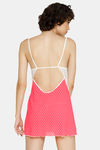 Zivame Lace N Mesh Babydoll With Thong - Peach — thumbnail 3