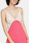 Zivame Lace N Mesh Babydoll With Thong - Peach — thumbnail 4