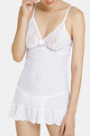 Zivame Padded WireFree Lace N Mesh Teddy - White — thumbnail 4
