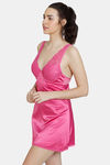 Zivame Satin Babydoll With Bikini Set - Ibis Rose — thumbnail 2