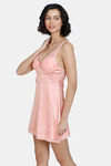 Zivame Satin Babydoll With Bikini Set - Peach Pearl — thumbnail 2