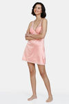 Zivame Satin Babydoll With Bikini Set - Peach Pearl — thumbnail 4