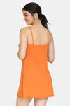 Zivame Lace N Mesh Babydoll With Thong - Autumn Maple — thumbnail 3
