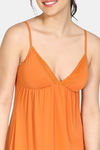 Zivame Lace N Mesh Babydoll With Thong - Autumn Maple — thumbnail 4