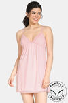 Zivame Lace N Mesh Babydoll With Thong - Powder Pink — thumbnail 1