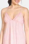 Zivame Lace N Mesh Babydoll With Thong - Powder Pink — thumbnail 4