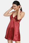 Zivame Satin Babydoll With Thong - Merlot — thumbnail 2